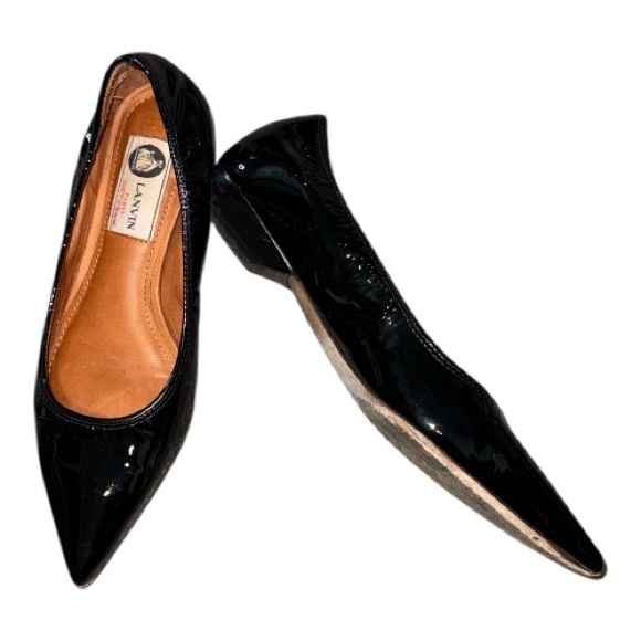 Lanvin black point patent flats Size 35 - Picture 2 of 3